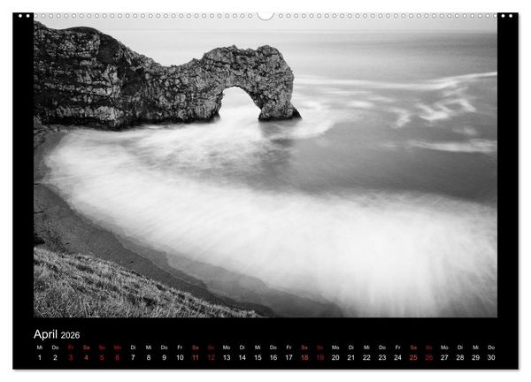 Produktbild: Soultouch - Schwarzwei&szlig; Landschaften, die die Seele ber&uuml;hren (hochwertiger Premium Wandkalender 2026 DIN A2 quer), Kunstdruck in Hochglanz