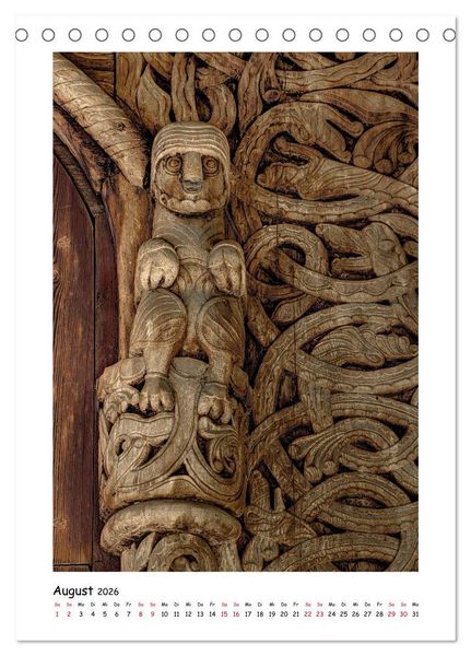 Produktbild: Stabkirchen Norwegens - Meisterwerke mittelalterlicher Holzarchitektur (Tischkalender 2026 DIN A5 hoch), CALVENDO Monatskalender