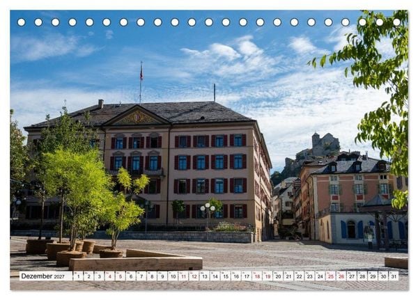 Produktbild: Sion im Wallis - zwischen Reben und Bergen (Tischkalender 2027 DIN A5 quer), CALVENDO Monatskalender