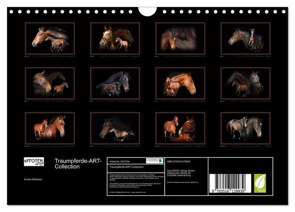Produktbild: Traumpferde-ART-Collection (Wandkalender 2026 DIN A4 quer), CALVENDO Monatskalender
