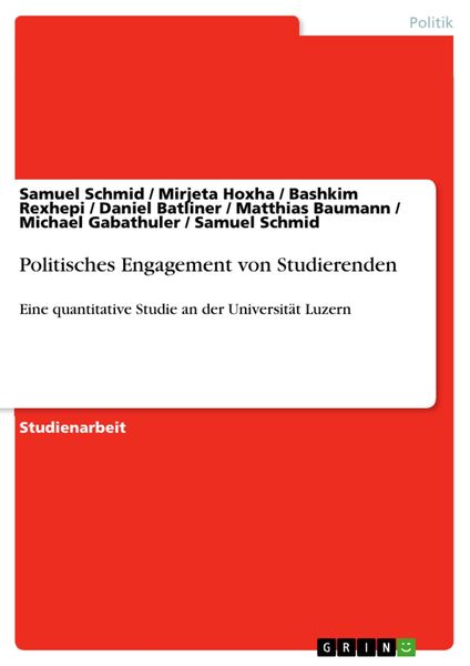 Produktbild: Politisches Engagement von Studierenden