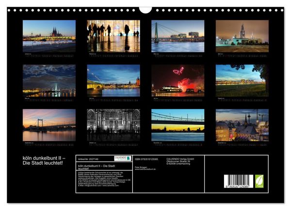 Produktbild: k&ouml;ln dunkelbunt II &ndash; Die Stadt leuchtet! (Wandkalender 2026 DIN A3 quer), CALVENDO Monatskalender