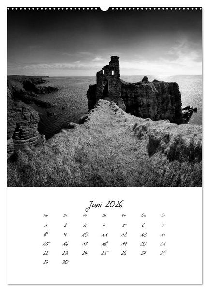 Produktbild: Schottland Monochrom (Wandkalender 2026 DIN A2 hoch), CALVENDO Monatskalender