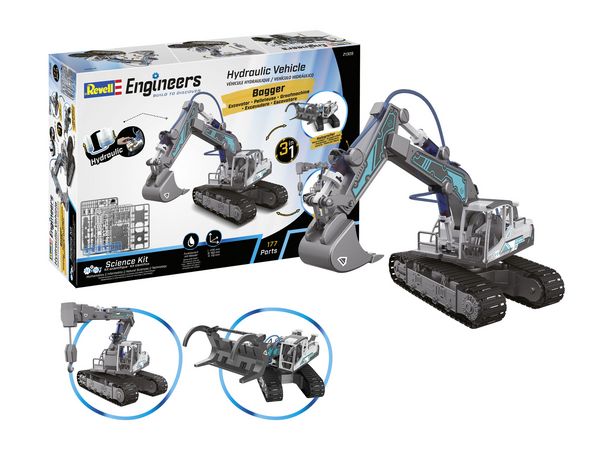 Produktbild: Revell Engineers 21305 Hydraulic Excavator 3in1 1:24 Elektro RC Funktionsmodell Bausatz