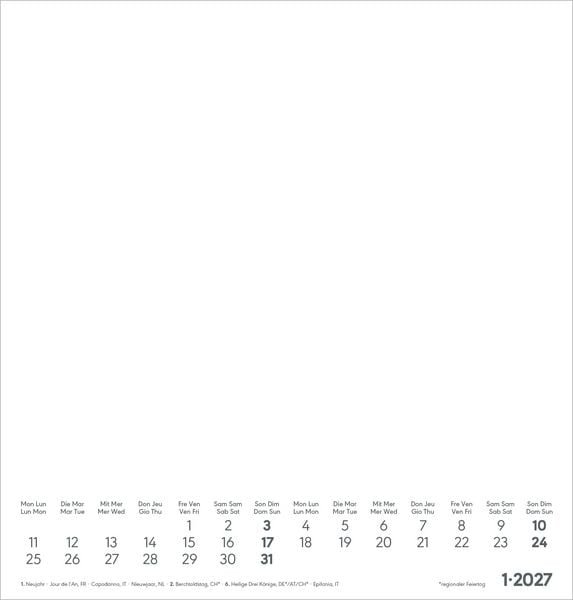 Produktbild: Kreativkalender M wei&szlig; 2027