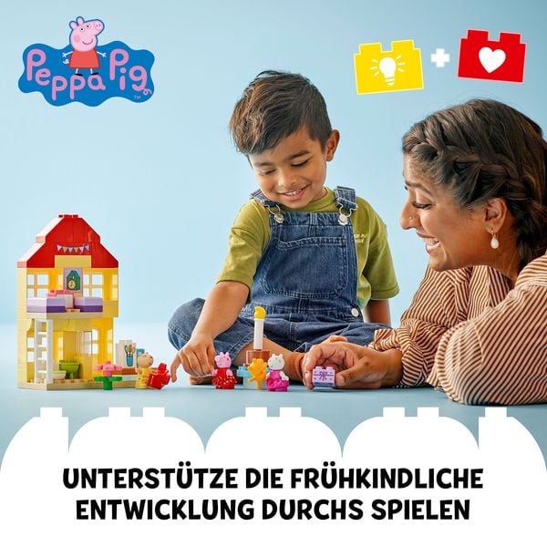 LEGO DUPLO 10433 Peppas Geburtstagshaus: Teddybär Spielzeug für Kinder
