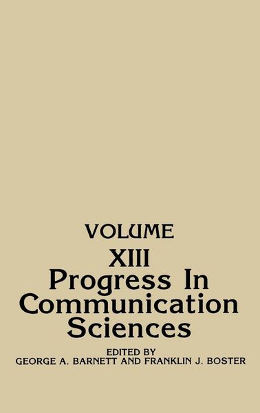 Produktbild: Progress in Communication Sciences, Volume 13