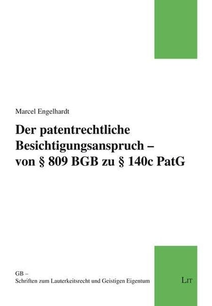 Produktbild: Engelhardt, M: patentrechtliche Besichtigungsanspruch