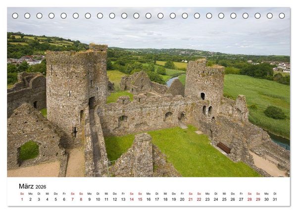 Produktbild: Wales Land der Sehensw&uuml;rdigkeiten, Landschaften und Natur (Tischkalender 2026 DIN A5 quer), CALVENDO Monatskalender