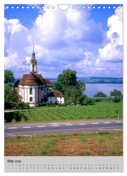 Produktbild: Der Bodensee mit seinen Sehensw&uuml;rdigkeiten (Wandkalender 2026 DIN A4 hoch), CALVENDO Monatskalender