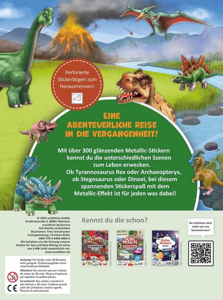 Produktbild: Das Metallic-Stickerbuch &ndash; Dinos