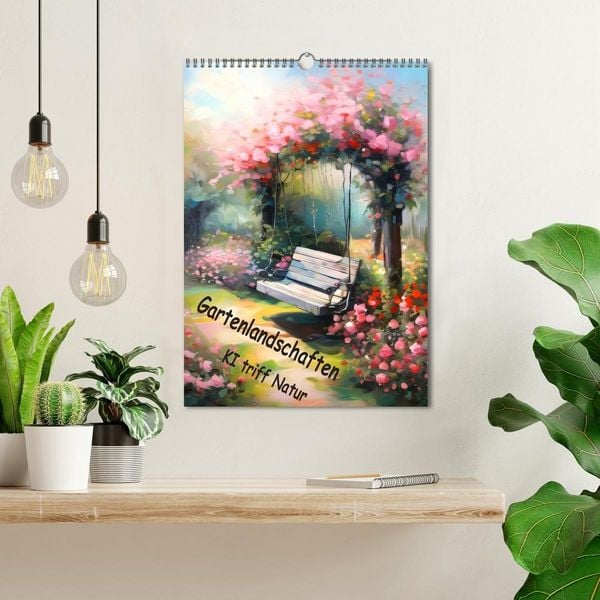Produktbild: Gartenlandschaften - Ki trifft Natur (Wandkalender 2026 DIN A3 hoch), CALVENDO Monatskalender