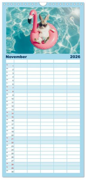 Produktbild: Familienplaner 2026 - Hei&szlig;er Sommer mit 5 Spalten (Wandkalender, 21 x 45 cm) CALVENDO