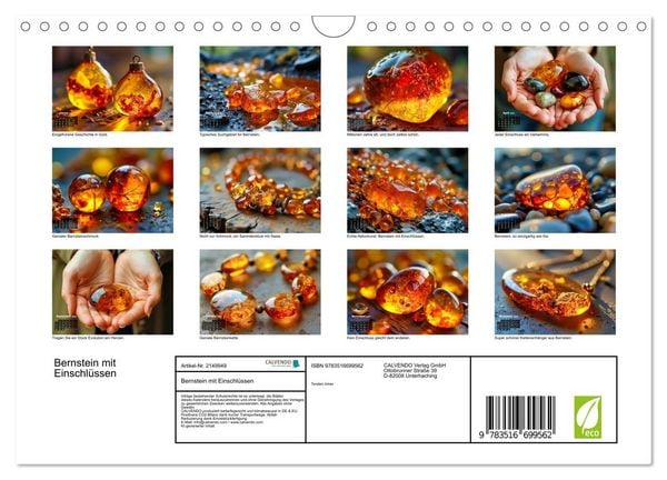 Produktbild: Bernstein mit Einschl&uuml;ssen (Wandkalender 2026 DIN A4 quer), CALVENDO Monatskalender