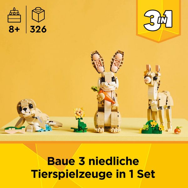 LEGO® Creator Häschen (31162); 3-in-1-Spielset; umbaubar in Lama oder Robbe