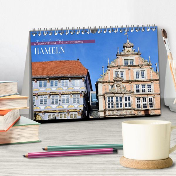 Produktbild: Hameln - Fachwerk und Weserrenaissance (Tischkalender 2026 DIN A5 quer), CALVENDO Monatskalender