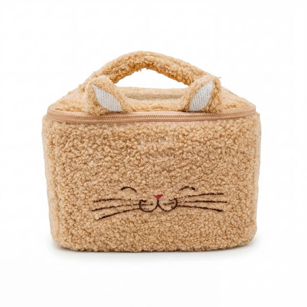 Produktbild: Beauty Case aus Teddy mit Katzengesicht