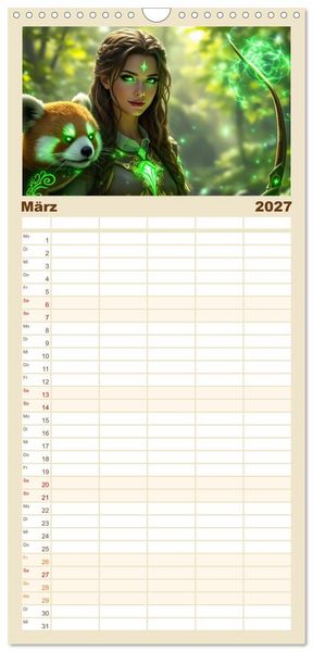 Produktbild: Familienplaner 2027 - Wilde Seelen mit 5 Spalten (Wandkalender, 21 x 45 cm) CALVENDO