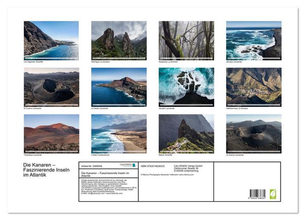 Produktbild: Die Kanaren &ndash; Faszinierende Inseln im Atlantik (Wandkalender 2026 DIN A2 quer), CALVENDO Monatskalender