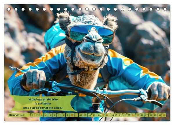 Produktbild: Funny charming animals on a bicycle (Desk Calendar 2026 DIN A5 landscape), CALVENDO 12 Month DeskCalendar