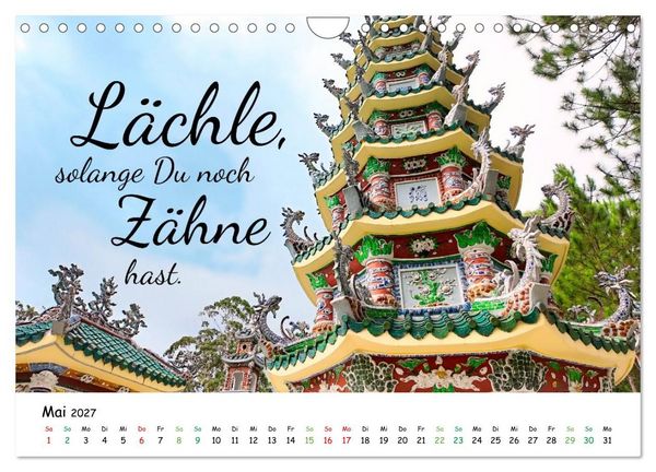 Produktbild: Fernwehabenteurer Asien - 12 Motivierende Gedanken von unterwegs (Wandkalender 2027 DIN A4 quer), CALVENDO Monatskalender