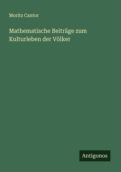 Produktbild: Mathematische Beitr&auml;ge zum Kulturleben der V&ouml;lker
