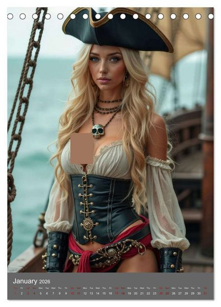 Produktbild: Pirate princesses (Desk Calendar 2026 DIN A5 portrait), CALVENDO 12 Month DeskCalendar