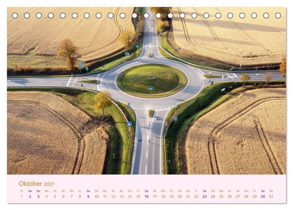 Produktbild: Roundabouts - Kreisverkehre (Tischkalender 2027 DIN A5 quer), CALVENDO Monatskalender