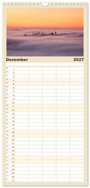 Produktbild: Familienplaner 2027 - Faszination Schw&auml;bische Alb mit 5 Spalten (Wandkalender, 21 x 45 cm) CALVENDO