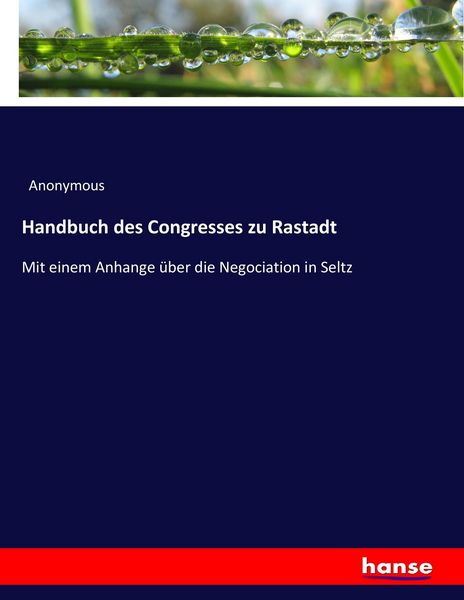 Produktbild: Handbuch des Congresses zu Rastadt