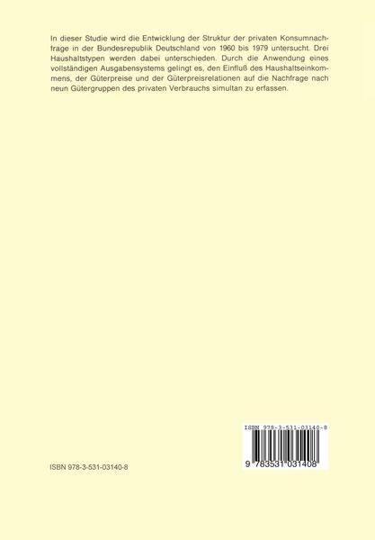 Produktbild: Die private Konsumnachfrage im Ausgabensystem