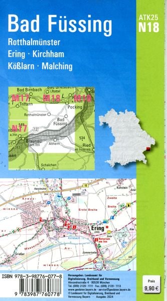 Produktbild: ATK25-N18 Bad F&uuml;ssing (Amtliche Topographische Karte 1:25000)
