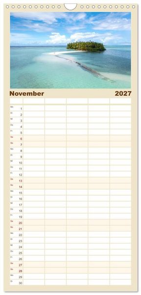 Produktbild: Familienplaner 2027 - Malediven, Perle im Indischen Ozean mit 5 Spalten (Wandkalender, 21 x 45 cm) CALVENDO