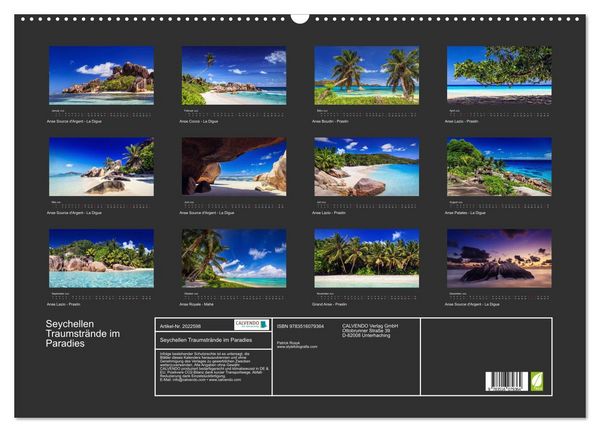 Produktbild: Seychellen Traumstr&auml;nde im Paradies (Wandkalender 2026 DIN A2 quer), CALVENDO Monatskalender