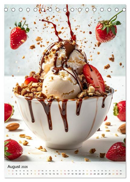 Produktbild: Eis - Raffinessen f&uuml;r Gourmets (Tischkalender 2026 DIN A5 hoch), CALVENDO Monatskalender