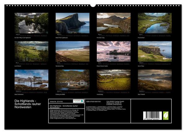 Produktbild: Die Highlands - Schottlands rauher Nordwesten (hochwertiger Premium Wandkalender 2026 DIN A2 quer), Kunstdruck in Hochglanz