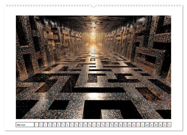 Produktbild: Im Bann der Labyrinthe - Die Kunst sich zu verlieren (hochwertiger Premium Wandkalender 2026 DIN A2 quer), Kunstdruck in Hochglanz