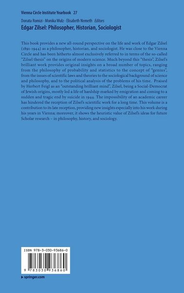 Produktbild: Edgar Zilsel: Philosopher, Historian, Sociologist