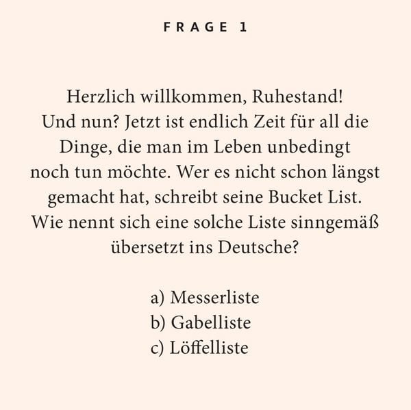 Produktbild: Ruhestand. Das Quiz
