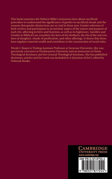 Produktbild: Sacrifice and Gender in Biblical Law