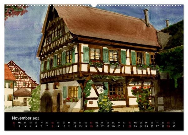 Produktbild: Deutschland in Aquarell (hochwertiger Premium Wandkalender 2026 DIN A2 quer), Kunstdruck in Hochglanz
