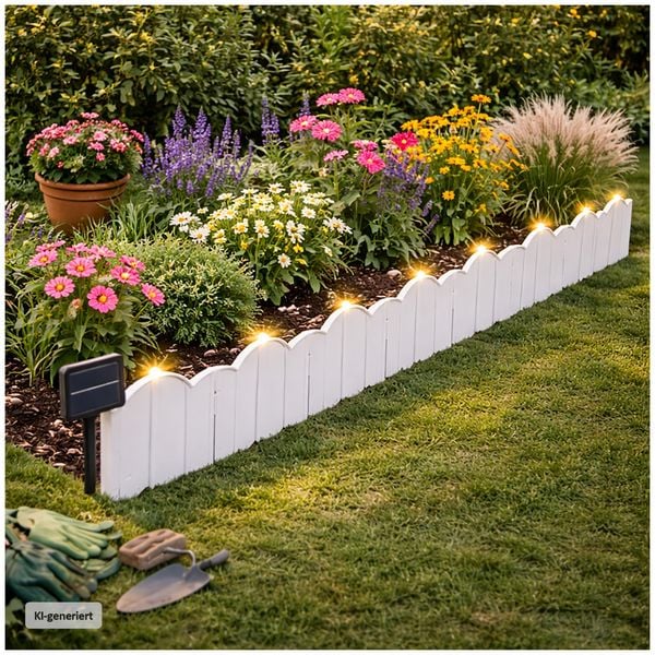 Produktbild: HTI-Living HTI-Living Beeteinfassung 500 cm Zierzaun Cloud mit Beleuchtung