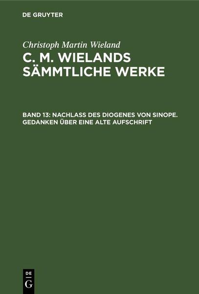 Produktbild: Nachlass des Diogenes von Sinope. Gedanken &uuml;ber eine alte Aufschrift