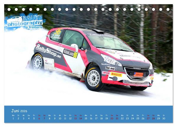 Produktbild: WRC Schweden White Open 2026 (Tischkalender 2026 DIN A5 quer), CALVENDO Monatskalender