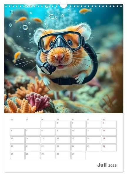 Produktbild: Adventure Hamster - Sportliche KI Hamster pr&auml;sentieren den Abenteuer-Sport (Wandkalender 2026 DIN A3 hoch), CALVENDO Monatskalender