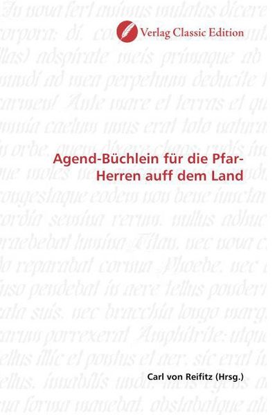 Produktbild: Agend-B&uuml;chlein f&uuml;r die Pfar-Herren auff dem Land