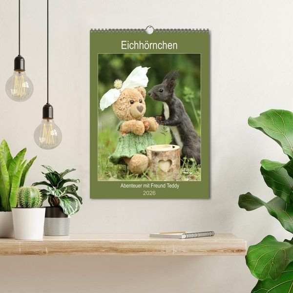 Produktbild: Eichh&ouml;rnchen - Abenteuer mit Freund Teddy (Wandkalender 2026 DIN A3 hoch), CALVENDO Monatskalender