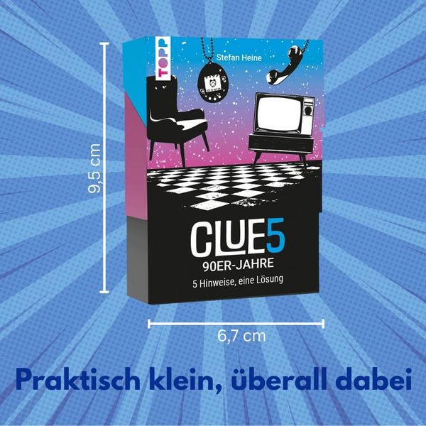 Produktbild: CLUE5 #90er-Jahre. 5 Hinweise, nur eine L&ouml;sung. Das Trend-Quiz f&uuml;r deine Tasche