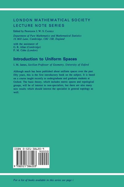 Produktbild: Introduction to Uniform Spaces