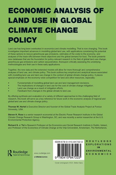 Produktbild: Economic Analysis of Land Use in Global Climate Change Policy